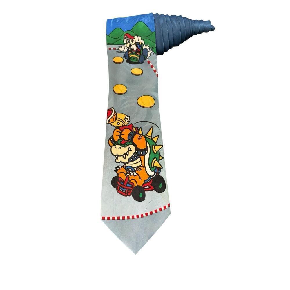 Vintage Rare 1993 Balancine Hot Cakes Super Mario Kart Neck Tie Nintendo Bowser